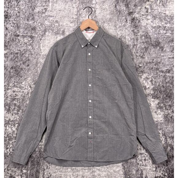 Apolis Global Citizen Shirt Large Mens Gray Oxford Long Sleeve Button Up - Picture 1 of 8